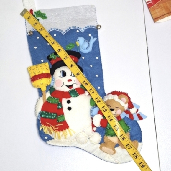 🧵Completed🧵🪡Bucilla Vintage Felt Stocking - Picture 7 of 8
